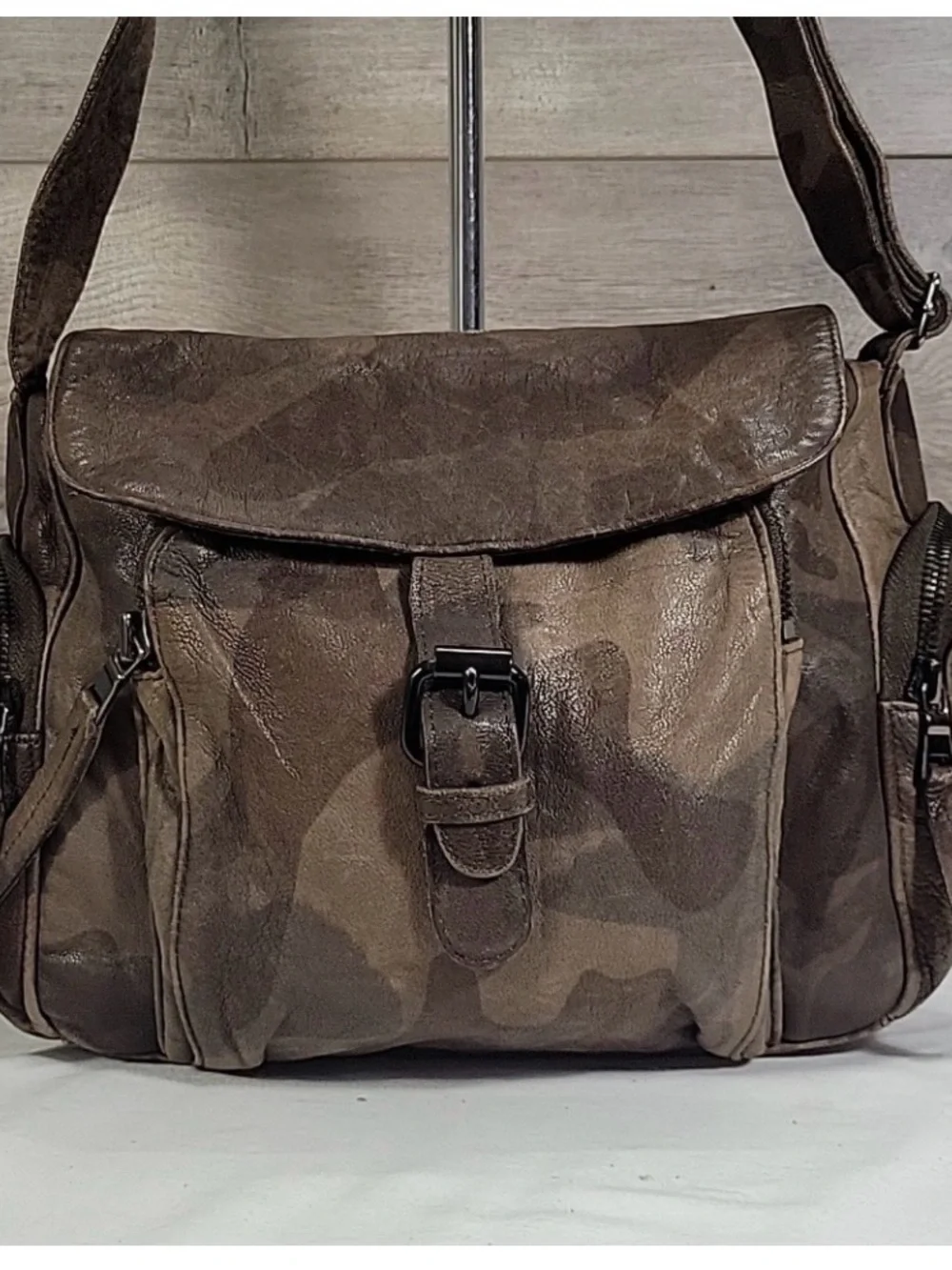 Free People Venera Distressed Leather Bag  Made by Christiansen.